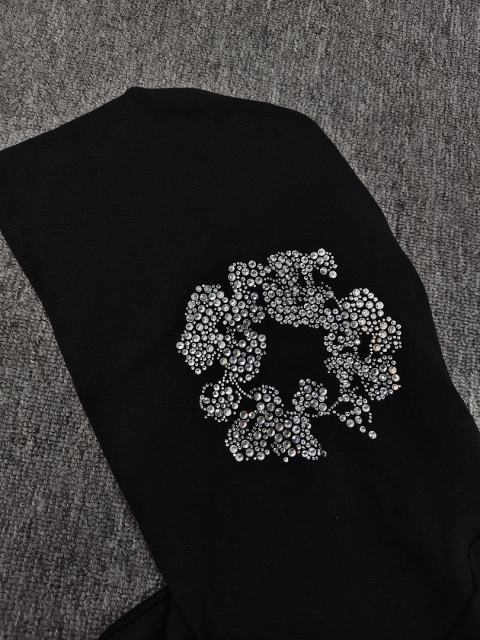 Denim Tears Rhinestone Zipped Hoodie Black