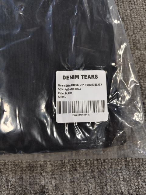 [1:1 Top Quality] Denim Tears Rhinestone Black Hoodie