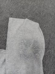 [1:1 Top Quality] Denim Tears Rhinestone Zipped Hoodie Gray