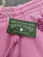 [1:1 Top Quality] Denim Tears Pink Rhinestone Cotton Wreath Shorts