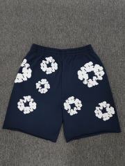[1:1 Top Quality] Denim Tears Navy Cotton Wreath Shorts