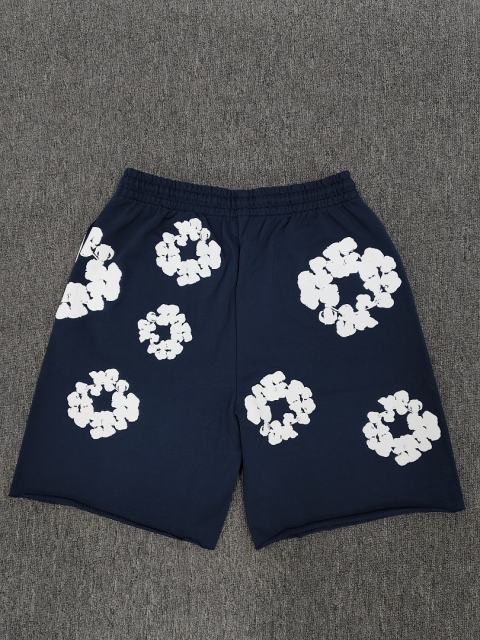 [1:1 Top Quality] Denim Tears Navy Cotton Wreath Shorts