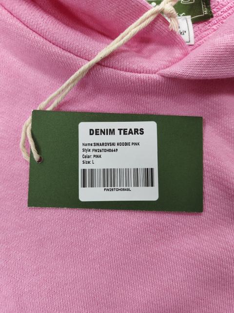 [1:1 TOP QUALITY] Denim Tears Pink Rhinestone Cotton Wreath Pullover Hoodie