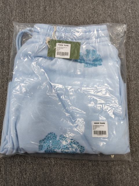 [1:1 Top Quality] Denim Tears Blue Rhinestone Cotton Wreath Shorts