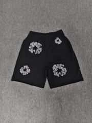 [1:1 Top Quality] Denim Tears Rhinestone Black Cotton Wreath Shorts