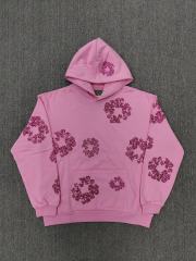 [1:1 TOP QUALITY] Denim Tears Pink Rhinestone Cotton Wreath Pullover Hoodie