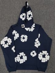 [1:1 TOP QUALITY] Denim Tears Navy Blue Foam Cotton Wreath Pullover Hoodie