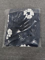 [1:1 Top Quality] Denim Tears Navy Cotton Wreath Straight Sweatpants