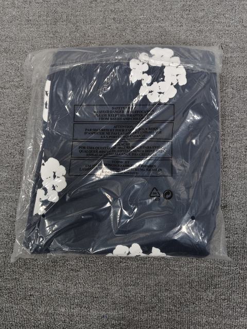 [1:1 Top Quality] Denim Tears Navy Cotton Wreath Straight Sweatpants