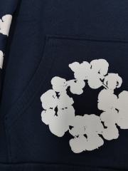 [1:1 TOP QUALITY] Denim Tears Navy Blue Foam Cotton Wreath Pullover Hoodie