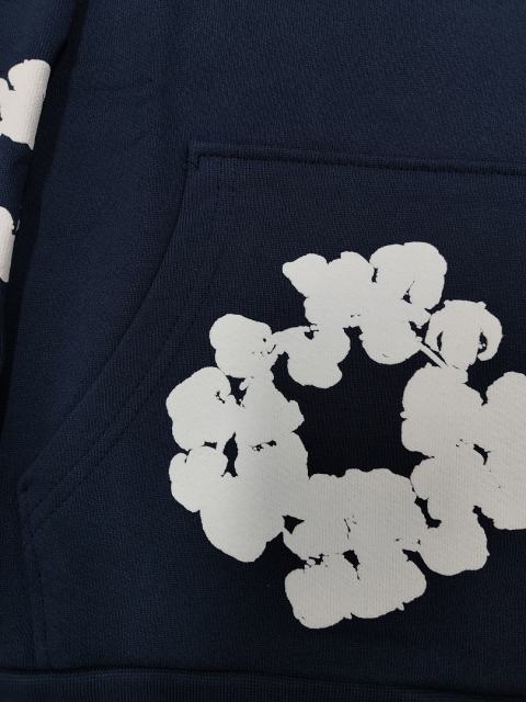 [1:1 TOP QUALITY] Denim Tears Navy Blue Foam Cotton Wreath Pullover Hoodie