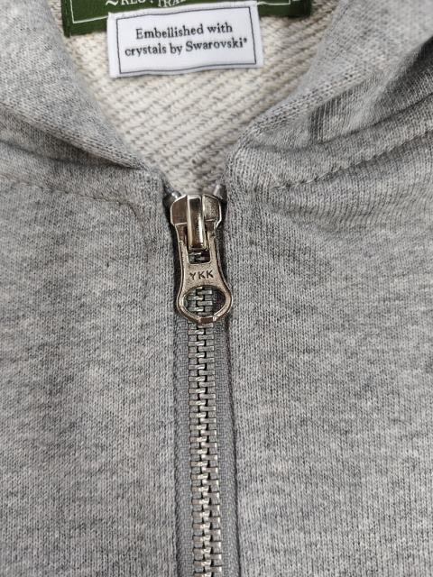 [1:1 Top Quality] Denim Tears Rhinestone Zipped Hoodie Gray
