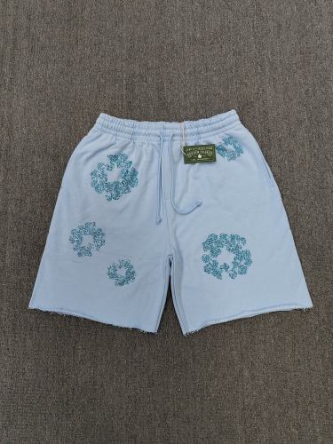 [1:1 Top Quality] Denim Tears Blue Rhinestone Cotton Wreath Shorts