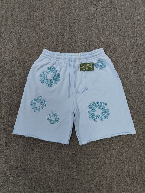 [1:1 Top Quality] Denim Tears Blue Rhinestone Cotton Wreath Shorts