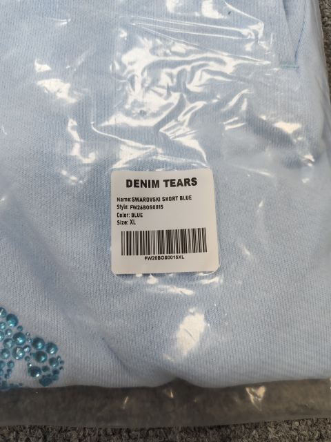 [1:1 Top Quality] Denim Tears Blue Rhinestone Cotton Wreath Shorts
