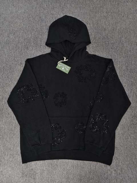 [1:1 Top Quality] Denim Tears Rhinestone Black Hoodie