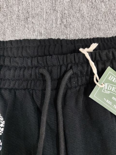[1:1 Top Quality] Denim Tears Black Silver Rhinestone Cotton Wreath Joggers