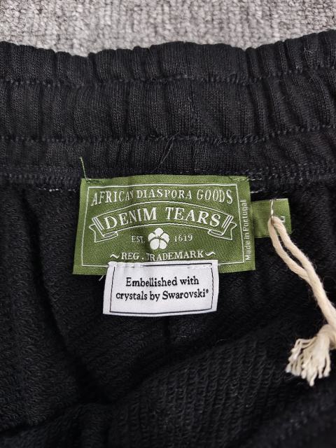 [1:1 Top Quality] Denim Tears Black Rhinestone Cotton Wreath Shorts