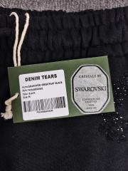 [1:1 Top Quality] Denim Tears Black Rhinestone Cotton Wreath Joggers