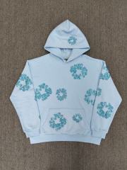 [1:1 TOP QUALITY] Denim Tears Blue Rhinestone Cotton Wreath Pullover Hoodie