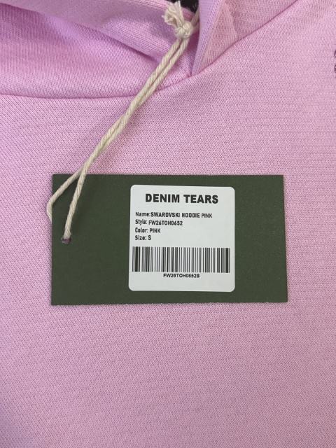 [1:1 TOP QUALITY] Denim Tears Pink Rhinestone Cotton Wreath Pullover Hoodie