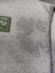 [1:1 Top Quality] Denim Tears Rhinestone Zipped Hoodie Gray