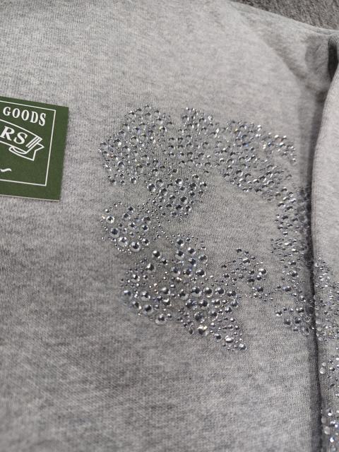 [1:1 Top Quality] Denim Tears Rhinestone Zipped Hoodie Gray