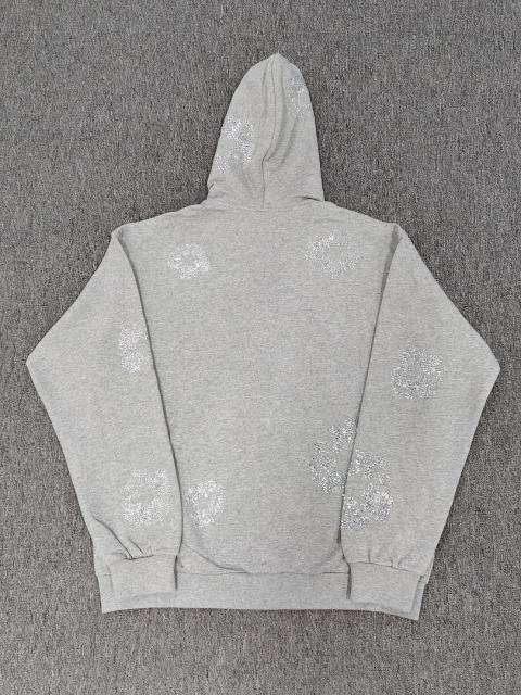 [1:1 Top Quality] Denim Tears Rhinestone Zipped Hoodie Gray