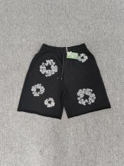 [1:1 Top Quality] Denim Tears Rhinestone Black Cotton Wreath Shorts