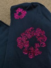 [1:1 TOP QUALITY] Denim Tears Navy Rhinestone Cotton Wreath Pullover Hoodie