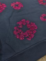 [1:1 TOP QUALITY] Denim Tears Navy Rhinestone Cotton Wreath Pullover Hoodie