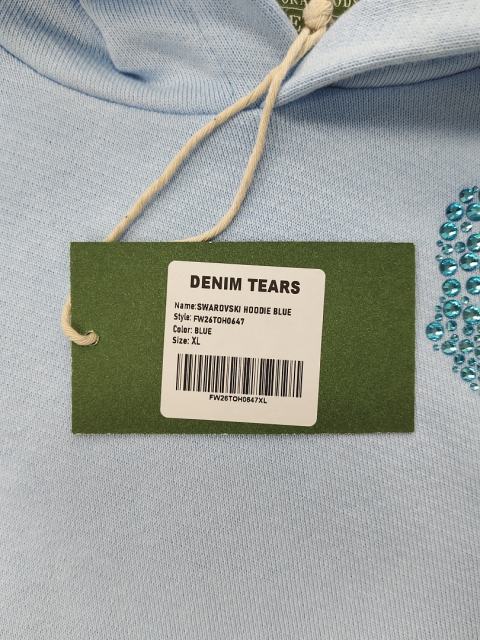 [1:1 TOP QUALITY] Denim Tears Blue Rhinestone Cotton Wreath Pullover Hoodie