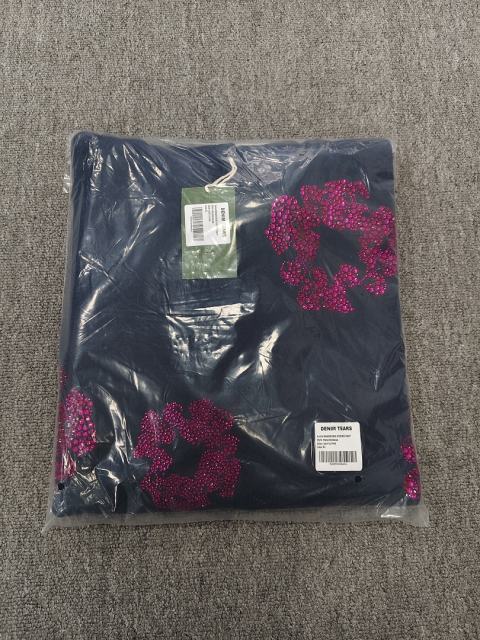 [1:1 TOP QUALITY] Denim Tears Navy Rhinestone Cotton Wreath Pullover Hoodie