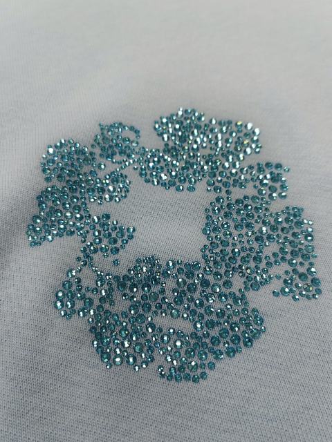 [1:1 TOP QUALITY] Denim Tears Blue Rhinestone Cotton Wreath Pullover Hoodie