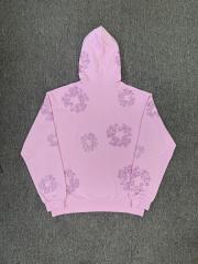 [1:1 TOP QUALITY] Denim Tears Pink Rhinestone Cotton Wreath Pullover Hoodie