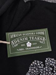 Denim Tears Rhinestone Zipped Hoodie Black