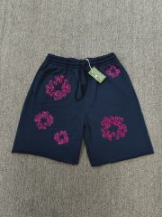 [1:1 Top Quality] Denim Tears Navy Rhinestone Cotton Wreath Shorts