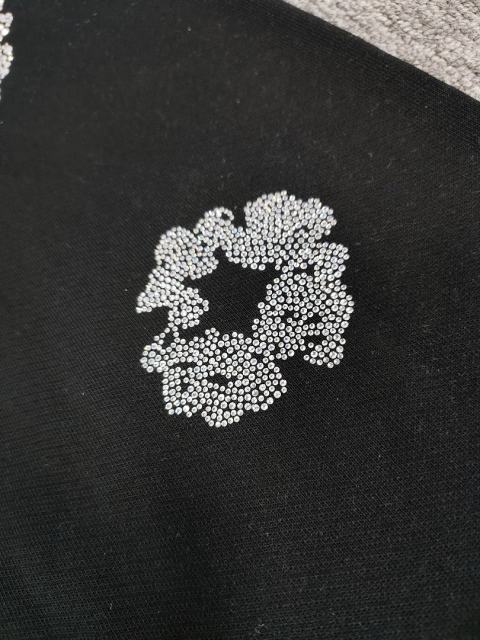 [1:1 Top Quality] Denim Tears Black Silver Rhinestone Cotton Wreath Joggers
