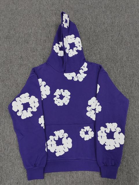 [1:1 TOP QUALITY] Denim Tears Purple Foam Cotton Wreath Pullover Hoodie