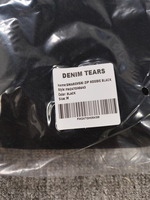 Denim Tears Rhinestone Zipped Hoodie Black