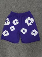 [1:1 Top Quality] Denim Tears Purple Cotton Wreath Shorts