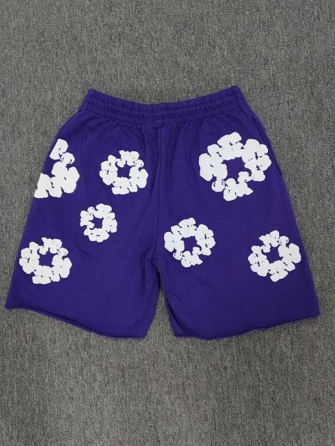 [1:1 Top Quality] Denim Tears Purple Cotton Wreath Shorts