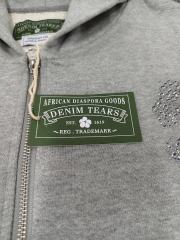 [1:1 Top Quality] Denim Tears Rhinestone Zipped Hoodie Gray