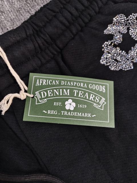 [1:1 Top Quality] Denim Tears Rhinestone Black Cotton Wreath Shorts