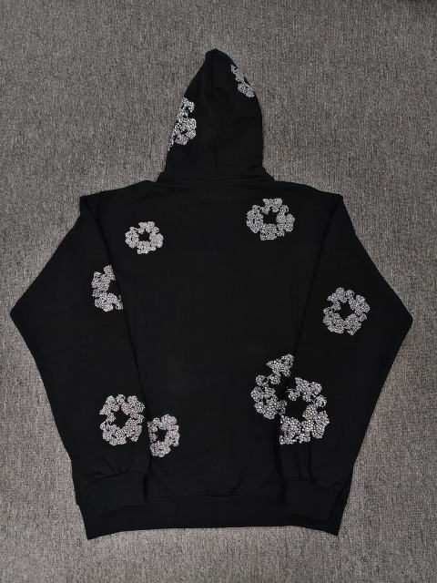 Denim Tears Rhinestone Zipped Hoodie Black