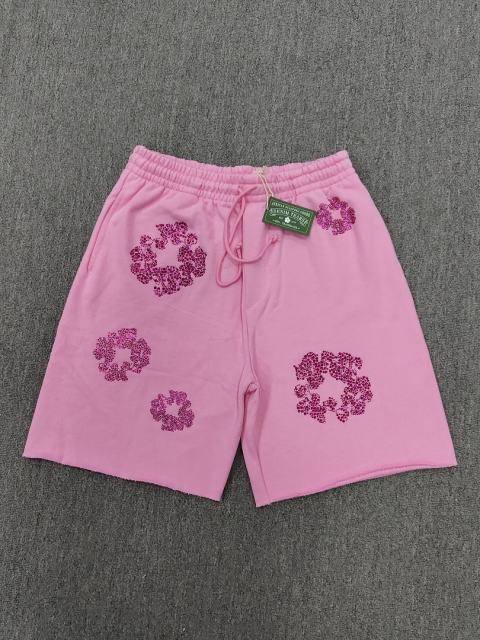 [1:1 Top Quality] Denim Tears Pink Rhinestone Cotton Wreath Shorts