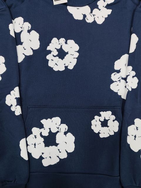 [1:1 TOP QUALITY] Denim Tears Navy Blue Foam Cotton Wreath Pullover Hoodie