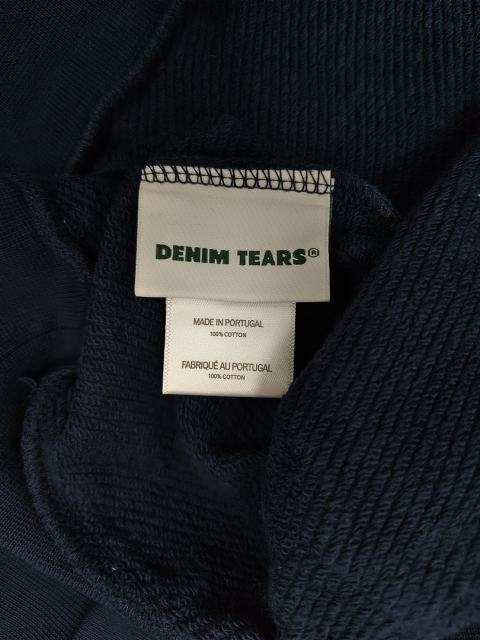 [1:1 TOP QUALITY] Denim Tears Navy Rhinestone Cotton Wreath Pullover Hoodie