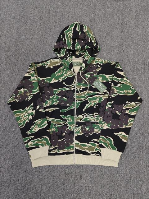 [1:1 TOP QUALITY] Denim Tears Tiger Stripe Camo Dark Brown Tone Cotton Wreath Full Zip Hooded Jacket
