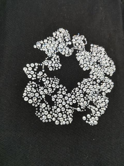 [1:1 Top Quality] Denim Tears Black Silver Rhinestone Cotton Wreath Joggers